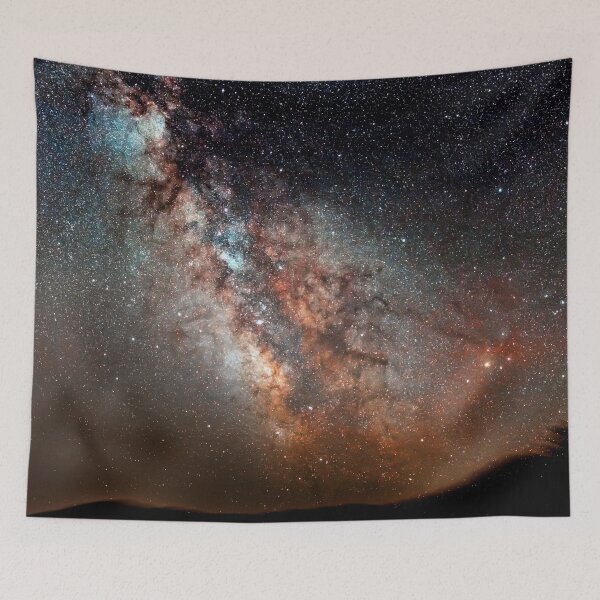 Item preview, Golden Storm in Galactic space, Milky way, Aesthetic galaxy, starry dark cosmos tapestry, trendy home decor art, wall designed and sold by August-E.