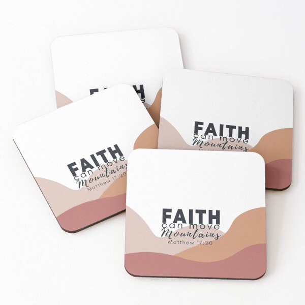 Item preview, Faith can move mountains. Matthew 17:20, Bible verse, Christian verse, Pandemic verse designed and sold by Eunoia-ikigai.