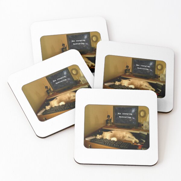 Item preview, Cooper The Cat says, "Not sleeping. Meditating." designed and sold by Chemobius.