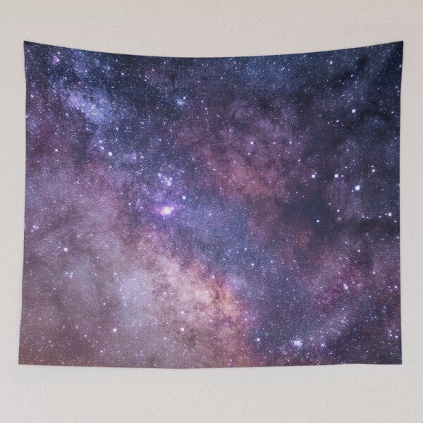 Artikelvorschau, Milky way golden fantasy, Aesthetic cosmos sky, shiny galaxy, starry dark tapestry, trendy home decor art, wall entworfen und verkauft von August-E.