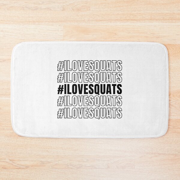Item preview, I Love Squats Repeated Text Black - Funny Gym designed and sold by GymWearDepot.