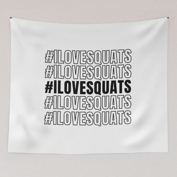 Item preview, I Love Squats Repeated Text Black - Funny Gym designed and sold by GymWearDepot.