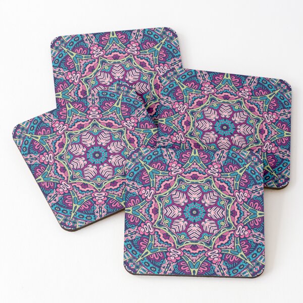 Item preview, Abstract Boho Mandala Digital Pattern Art - Pink and Blue designed and sold by avalonmedia.