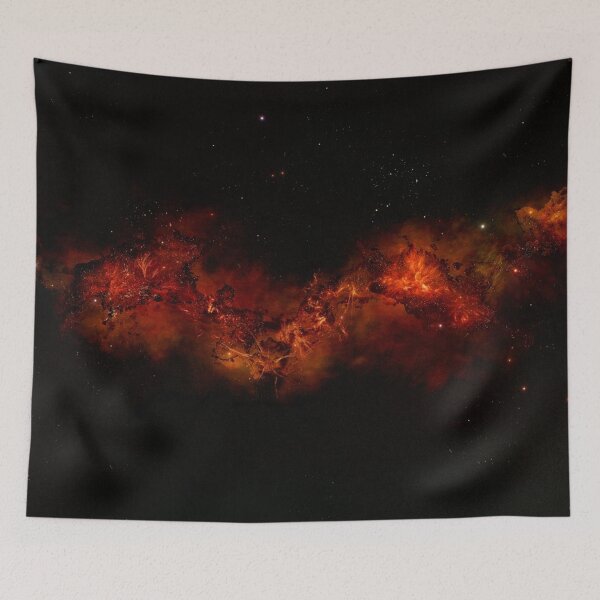 Artikelvorschau, Lava Fire Nebula, Red Milky way, Aesthetic cosmos, shiny galaxy, starry dark tapestry, trendy home decor art, wall entworfen und verkauft von August-E.