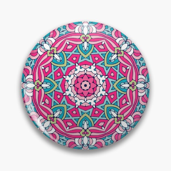 Item preview, Abstract Boho Mandala Digital Pattern Art - Green and Pink designed and sold by avalonmedia.