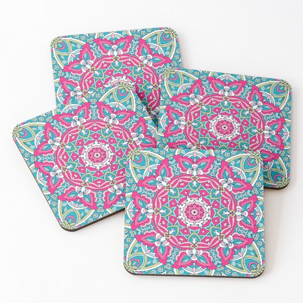 Item preview, Abstract Boho Mandala Digital Pattern Art - Green and Pink designed and sold by avalonmedia.