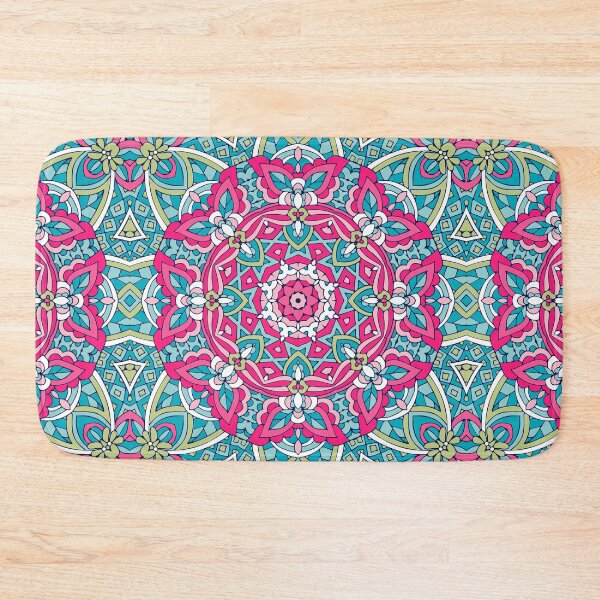 Item preview, Abstract Boho Mandala Digital Pattern Art - Green and Pink designed and sold by avalonmedia.