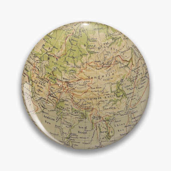 Item preview, Old Asia Physical Map (1881) Vintage Eastern Hemisphere Topography Atlas designed and sold by BravuraMedia.