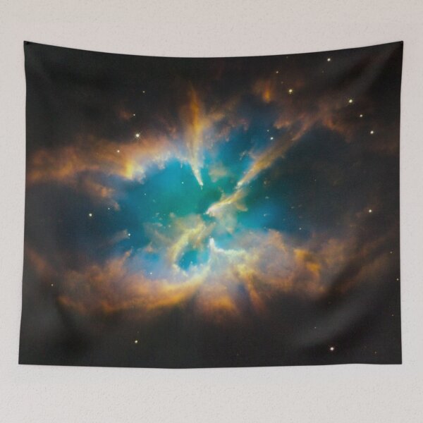 Item preview, The Teal golden eye nebula, Ngc spiral cosmic galaxy, Milky way, Aesthetic shiny starry dark tapestry, trendy home decor art, wall designed and sold by August-E.
