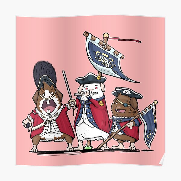 British Redcoat Guinea Pig Bards Poster