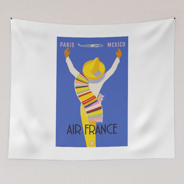 Item preview, 1954 Air France PARIS To MEXICO Travel Poster designed and sold by retrographics.
