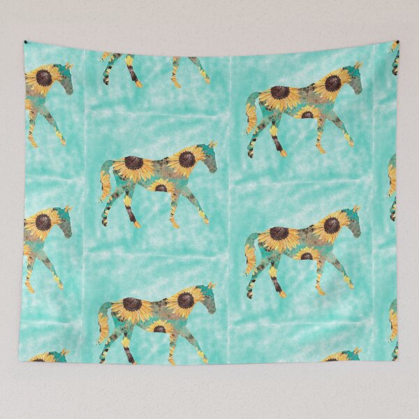 Item preview, Turquoise sunflower horse designed and sold by mclaurin612.