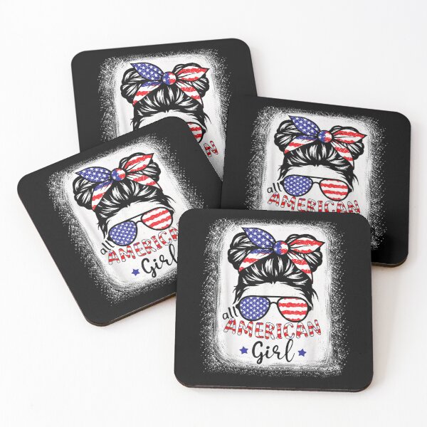 Item preview, Funny All American Girl Bleached Shirts Patriotic July 4th designed and sold by lydiamoranart.