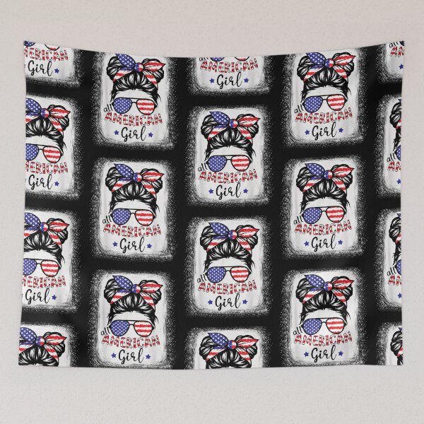 Item preview, Funny All American Girl Bleached Shirts Patriotic July 4th designed and sold by lydiamoranart.