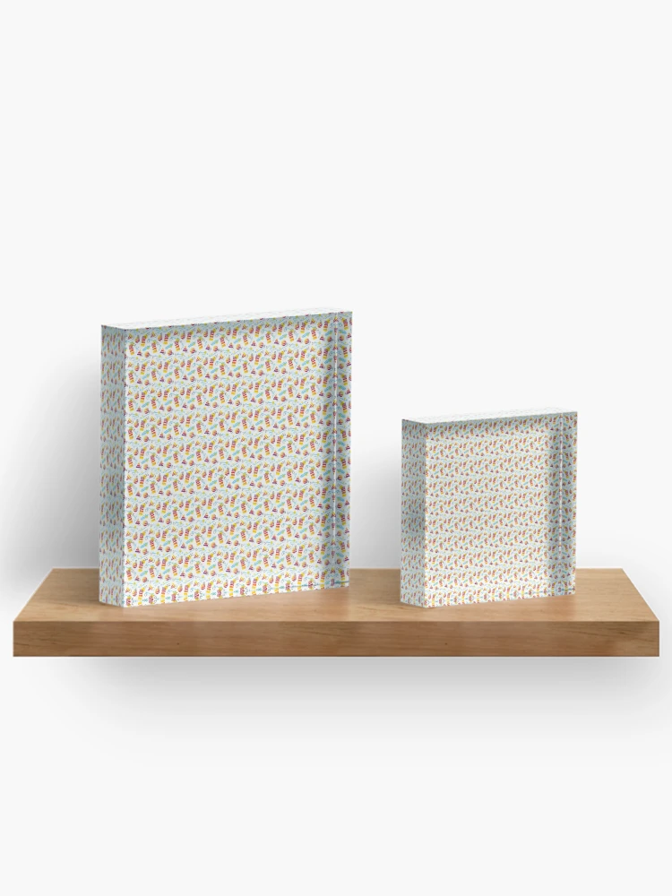 Thumbnail 3 of 5, Acrylic Block, Pyramid Abstract Retro Pattern designed and sold by PatternTale.