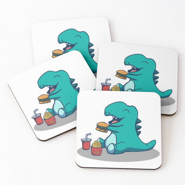 Item preview, Hamburger Time! Dinosaur Eating Hamburger designed and sold by MeowsAndMakes.