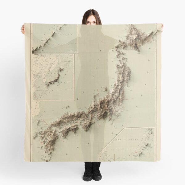 Item preview, 1898 Map of Japan 3D digitally-rendered designed and sold by ThinkAboutMaps.