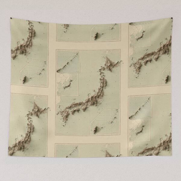 Item preview, 1898 Map of Japan 3D digitally-rendered designed and sold by ThinkAboutMaps.