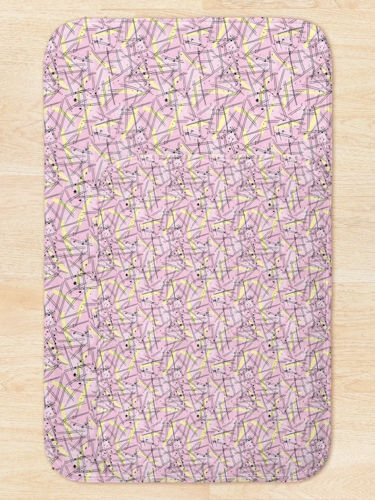 Thumbnail 5 of 6, Bath Mat, Scratch Retro Pattern designed and sold by PatternTale.