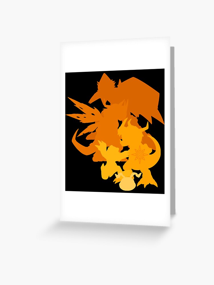 digimon agumon silhouette design" Greeting Card for Sale by NguyenKelley |  Redbubble