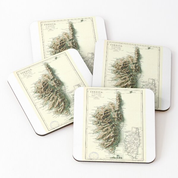 Item preview, 1871 Map of Corsica - France 3D digitally-rendered  designed and sold by ThinkAboutMaps.