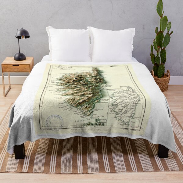 Item preview, 1871 Map of Corsica - France 3D digitally-rendered  designed and sold by ThinkAboutMaps.