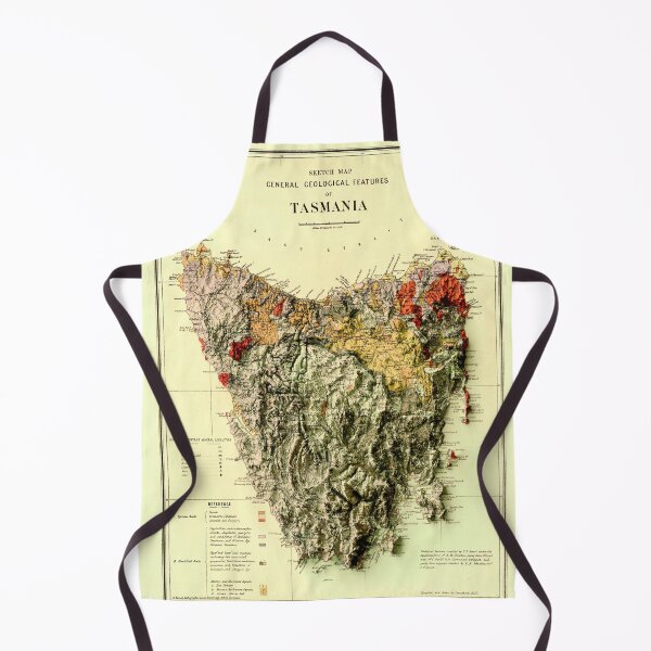 Item preview, 1884 Tasmania Geological Map 3D digitally-rendered designed and sold by ThinkAboutMaps.