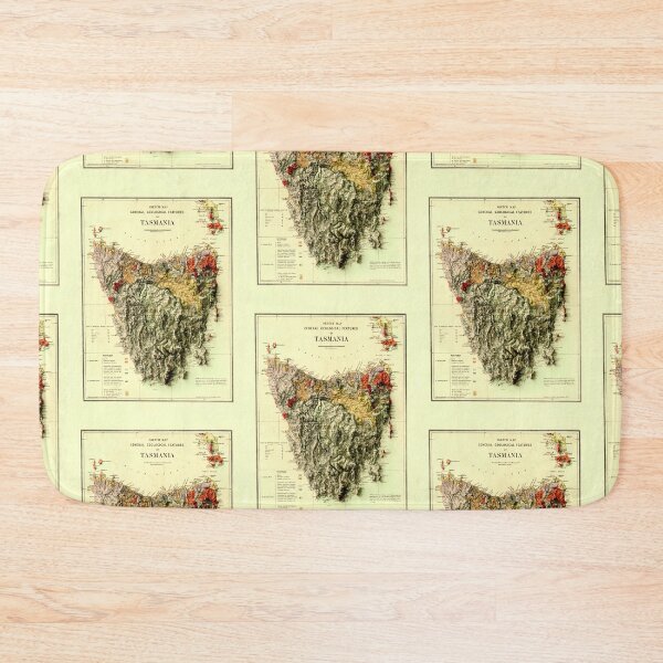 Item preview, 1884 Tasmania Geological Map 3D digitally-rendered designed and sold by ThinkAboutMaps.