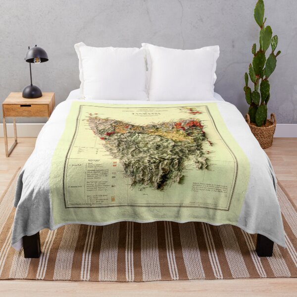 Item preview, 1884 Tasmania Geological Map 3D digitally-rendered designed and sold by ThinkAboutMaps.