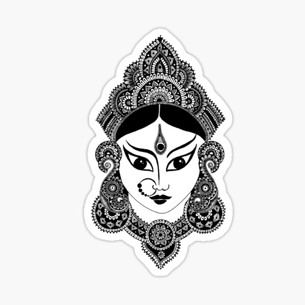 Durga Maa Vector Hd PNG Images, Maa Calligraphy And Durga Face Art, Maa  Durga, Durga Puja, Durga PNG Image For Free Download