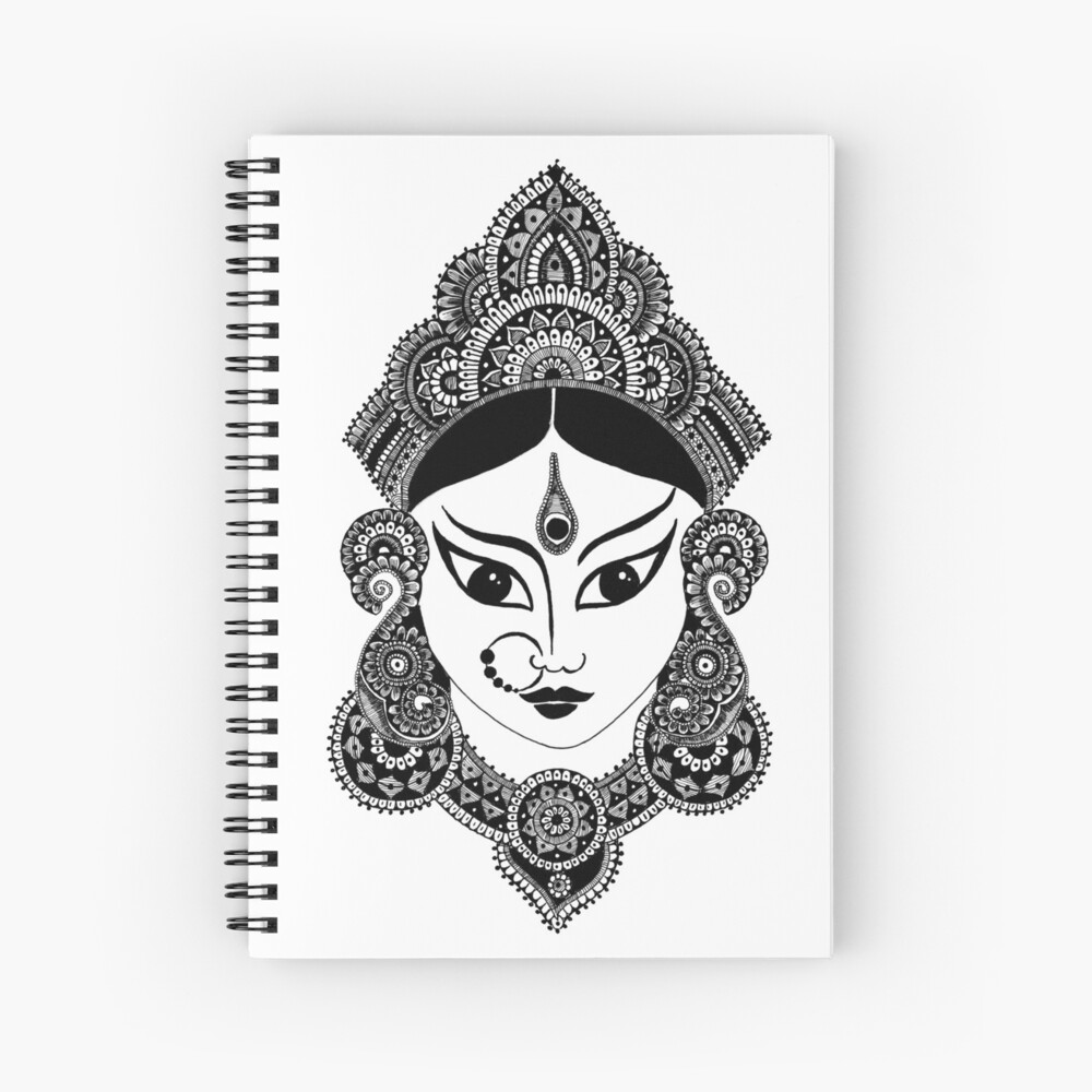 Sketch of Goddess Durga Maa or Kali Mata Editable Vector Outline  Illustration Stock Vector - Illustration of india, ceremony: 200163260