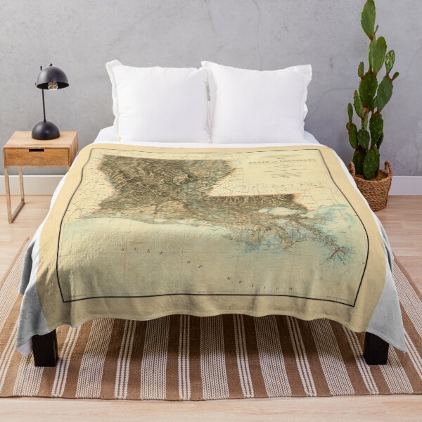 Item preview, 1896 Louisiana Relief Map 3D digitally-rendered designed and sold by ThinkAboutMaps.