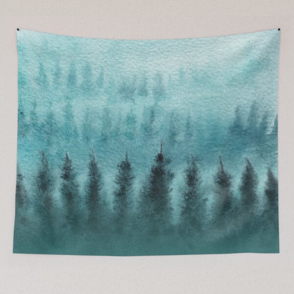 Item preview, Teal Misty Forest designed and sold by Yorda Creative.