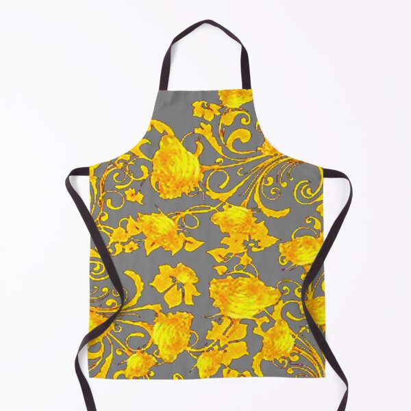 Item preview, GOLDEN YELLOW ROSES GREY PATTERNS ART designed and sold by sharlesart.