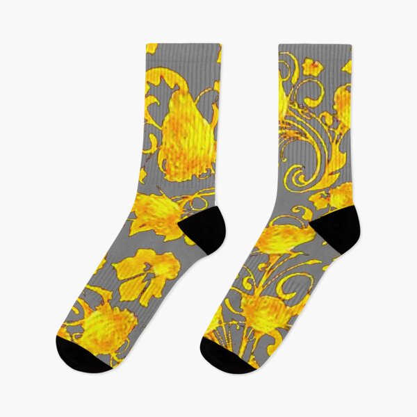 Item preview, GOLDEN YELLOW ROSES GREY PATTERNS ART designed and sold by sharlesart.