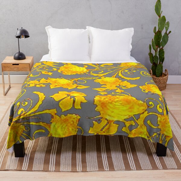 Item preview, GOLDEN YELLOW ROSES GREY PATTERNS ART designed and sold by sharlesart.
