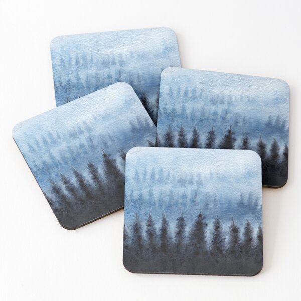 Item preview, Blue Ombre Misty Forest designed and sold by Yorda Creative.