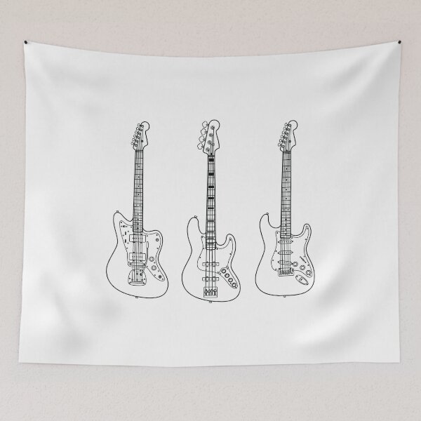 Artikelvorschau, Gitarre und Bass Collection Outline Light Theme Theme entworfen und verkauft von nightsworthy.