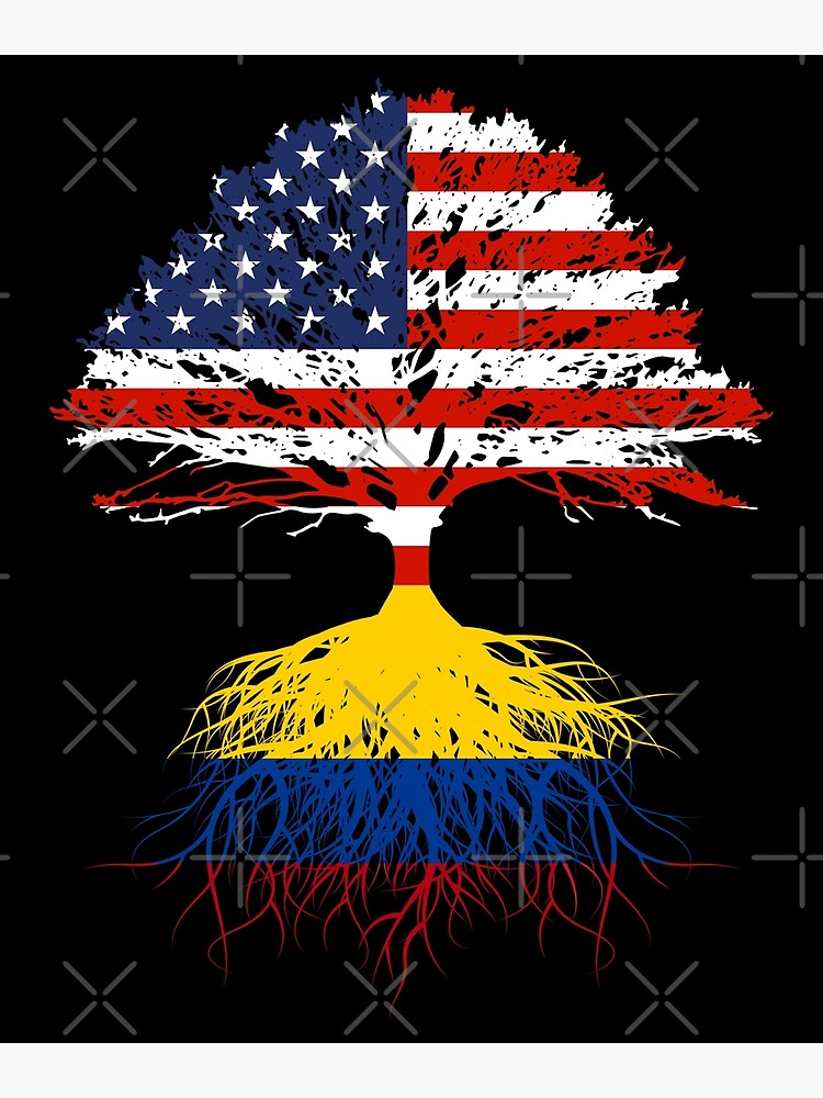 Colombian Roots American Grown Colombia Usa Flag America Colombian Roots American Grown Colombia Usa Flag America