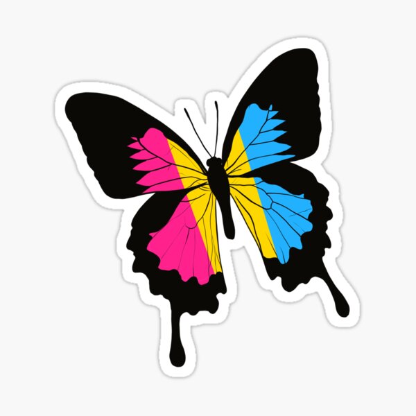 Pansexual Butterfly Sticker For Sale By Notastranger Redbubble 