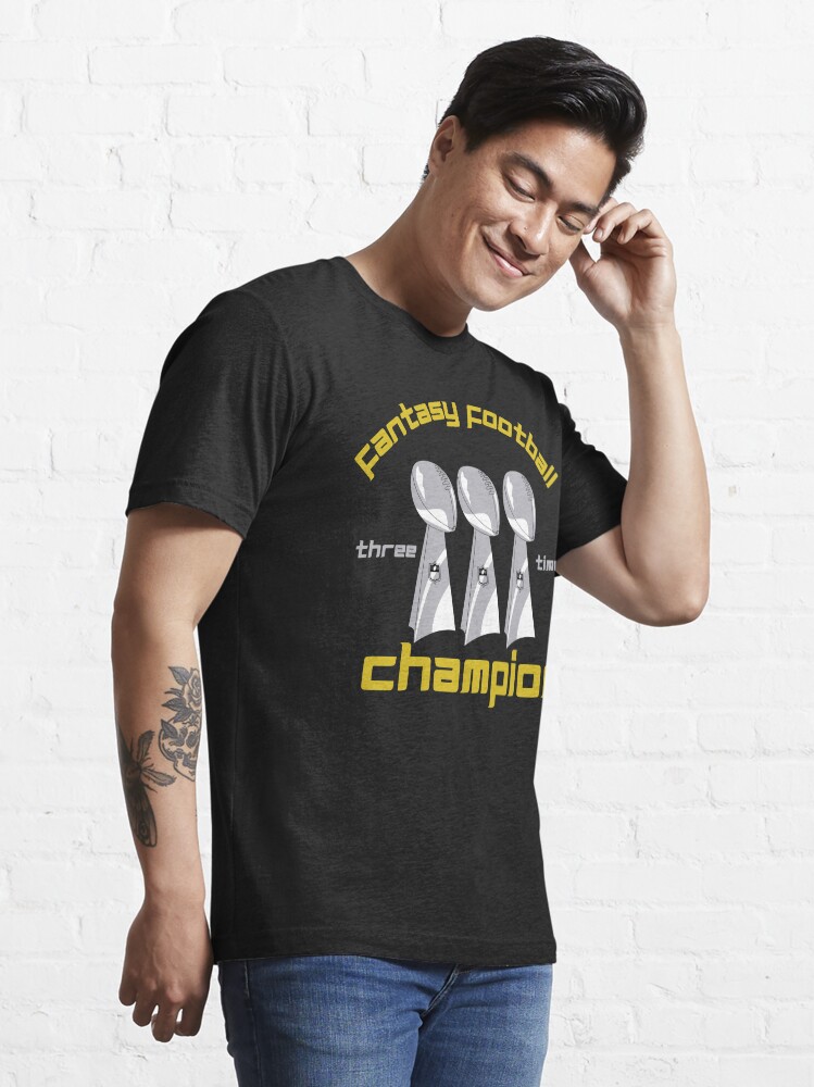 Fantasy Football Three Time Champion Trophy Novelty Essential T Shirt for Sale by Marathon Runner Redbubble