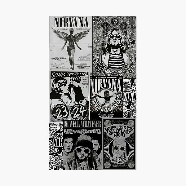 Collage Covers Black Whte Photographic Print