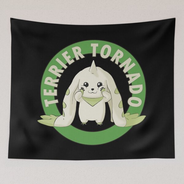 Item preview, Terriermon tornado adventure anime Digimon green circle design designed and sold by GreathouseGary.