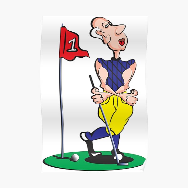 Cartoon Golf Posters Redbubble