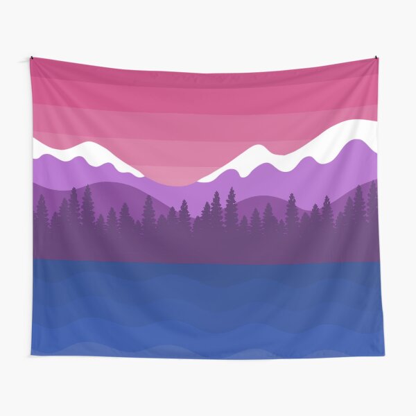Item preview, Bisexual Pride Mountainous Landscape designed and sold by izzychar.