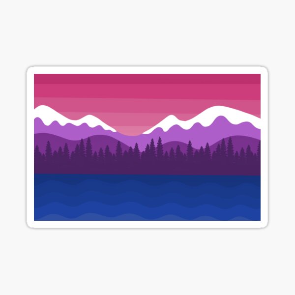 Item preview, Bisexual Pride Mountainous Landscape designed and sold by izzychar.