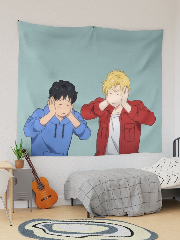 Ash and Eiji covering their ears Tapestry for Sale by Sophprano Redbubble