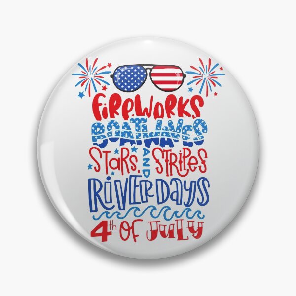 Item preview, Fireworks boat waves stars and stripes river days designed and sold by WaveOcean123.