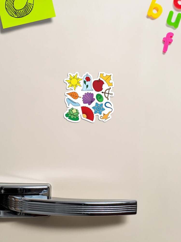 Magnetic Chalkboard Decals with princess magnets.