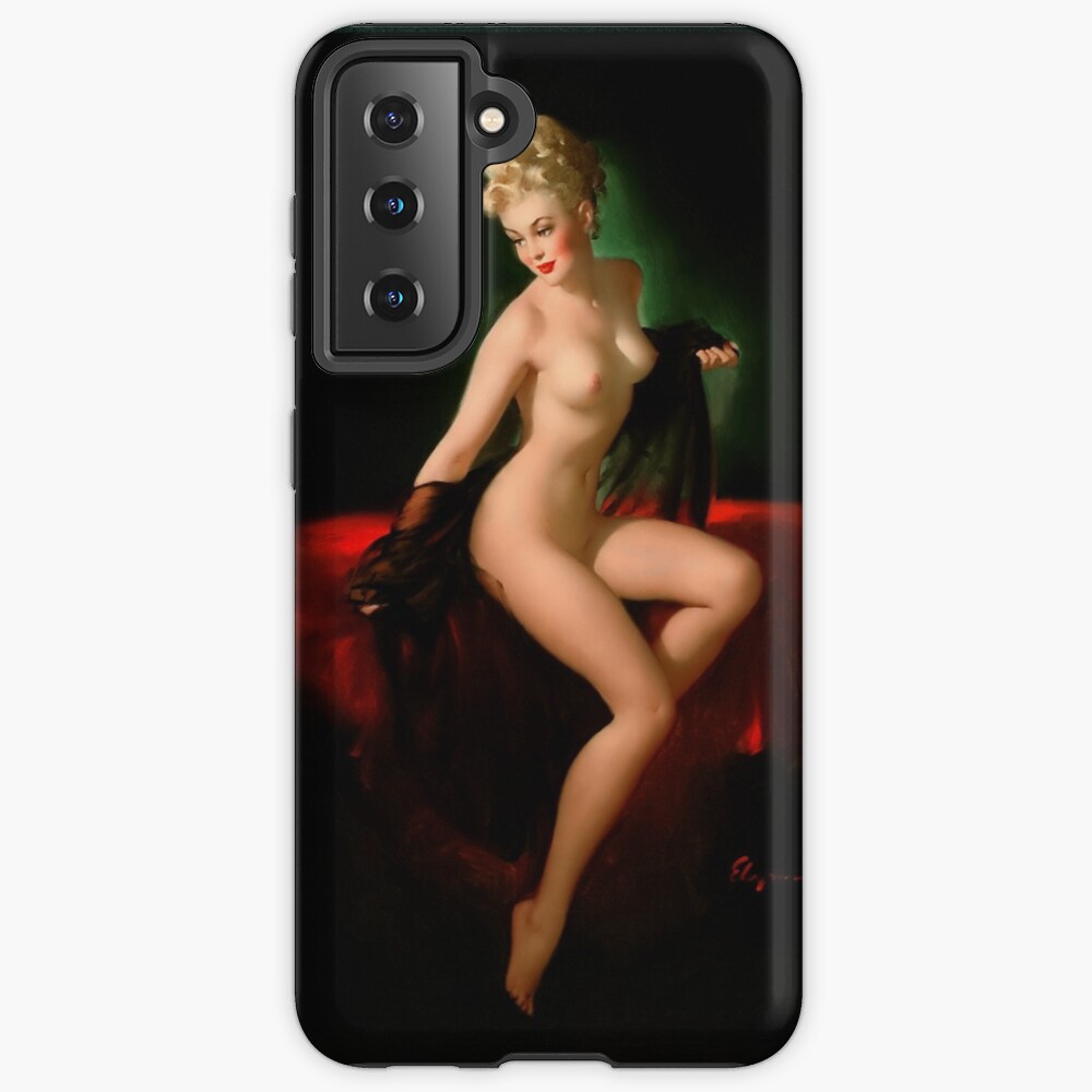 An American Beauty by Gil Elvgren 2 An American Beauty by Gil Elvgren Vintage Wall Decor Xzendor7 Old Masters Art Reproductions Samsung Galaxy Phone Case